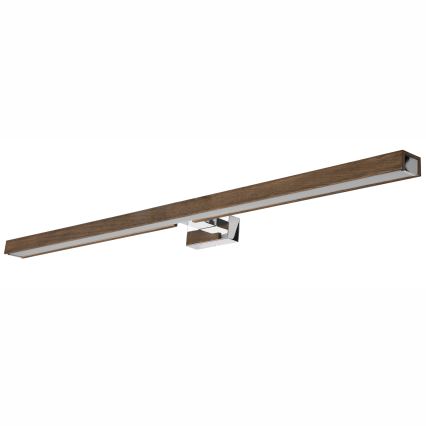 Brilagi - Φωτισμός καθρέφτη μπάνιου LED WOODY MIRROR LED/15W/230V 90 cm IP44 δρυς καρυδιά/γυαλιστερό χρώμιο