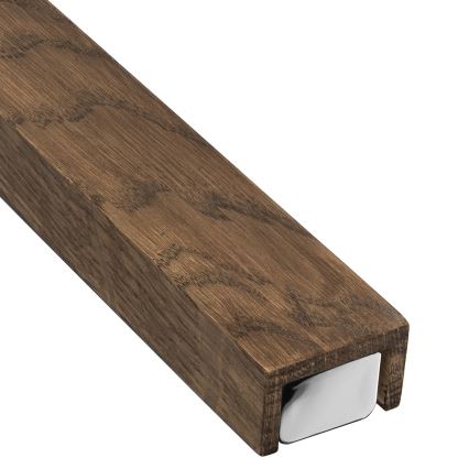 Brilagi - Φωτισμός καθρέφτη μπάνιου LED WOODY MIRROR LED/15W/230V 90 cm IP44 δρυς καρυδιά/γυαλιστερό χρώμιο