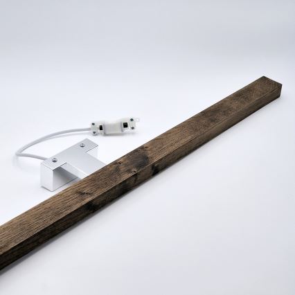 Brilagi - Φωτισμός καθρέφτη μπάνιου LED WOODY MIRROR LED/15W/230V 90 cm IP44 δρυς καρυδιά/γυαλιστερό χρώμιο