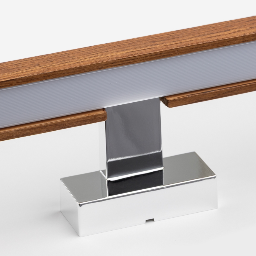 Brilagi - Φωτισμός καθρέφτη μπάνιου LED WOODY MIRROR LED/15W/230V 90 cm IP44 δρυς κερασιά/γυαλιστερό χρώμιο