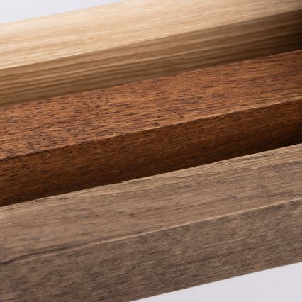 Brilagi - Φωτισμός καθρέφτη μπάνιου LED WOODY MIRROR LED/15W/230V 90 cm IP44 δρυς κερασιά/γυαλιστερό χρώμιο