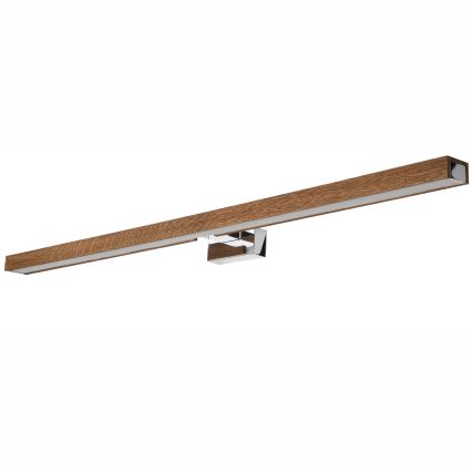Brilagi - Φωτισμός καθρέφτη μπάνιου LED WOODY MIRROR LED/15W/230V 90 cm IP44 δρυς κερασιά/γυαλιστερό χρώμιο