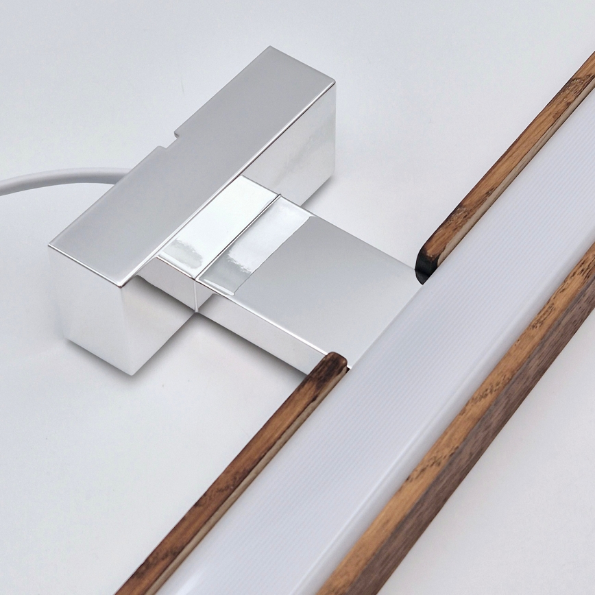 Brilagi - Φωτισμός καθρέφτη μπάνιου LED WOODY MIRROR LED/15W/230V 90 cm IP44 δρυς κερασιά/γυαλιστερό χρώμιο