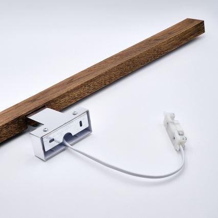 Brilagi - Φωτισμός καθρέφτη μπάνιου LED WOODY MIRROR LED/15W/230V 90 cm IP44 δρυς κερασιά/γυαλιστερό χρώμιο