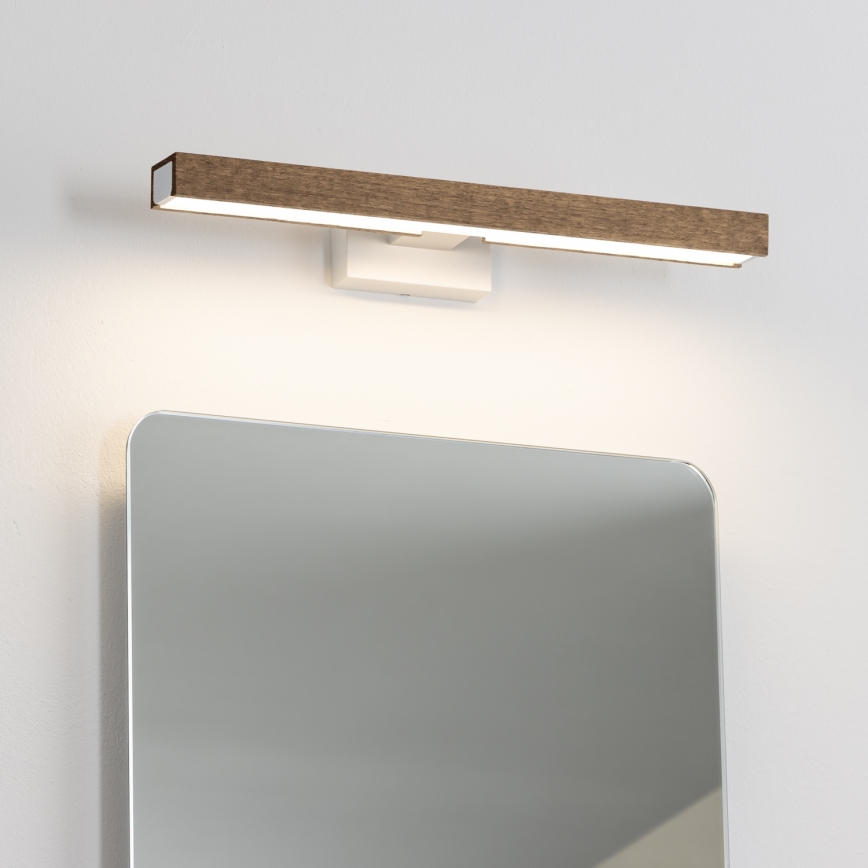 Brilagi - Φωτισμός καθρέφτη μπάνιου LED WOODY MIRROR LED/8W/230V 40 cm IP44 δρυς καρυδιά/λευκό