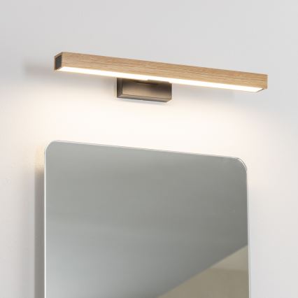 Brilagi - Φωτισμός καθρέφτη μπάνιου LED WOODY MIRROR LED/8W/230V 40 cm IP44 δρυς/μαύρο
