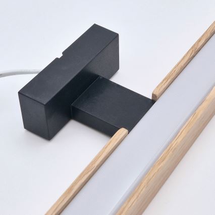 Brilagi - Φωτισμός καθρέφτη μπάνιου LED WOODY MIRROR LED/8W/230V 40 cm IP44 δρυς/μαύρο