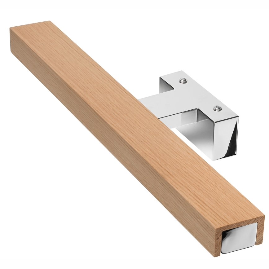 Brilagi - Φωτισμός καθρέφτη μπάνιου LED WOODY MIRROR LED/8W/230V 40 cm IP44 δρυς/γυαλιστερό χρώμιο