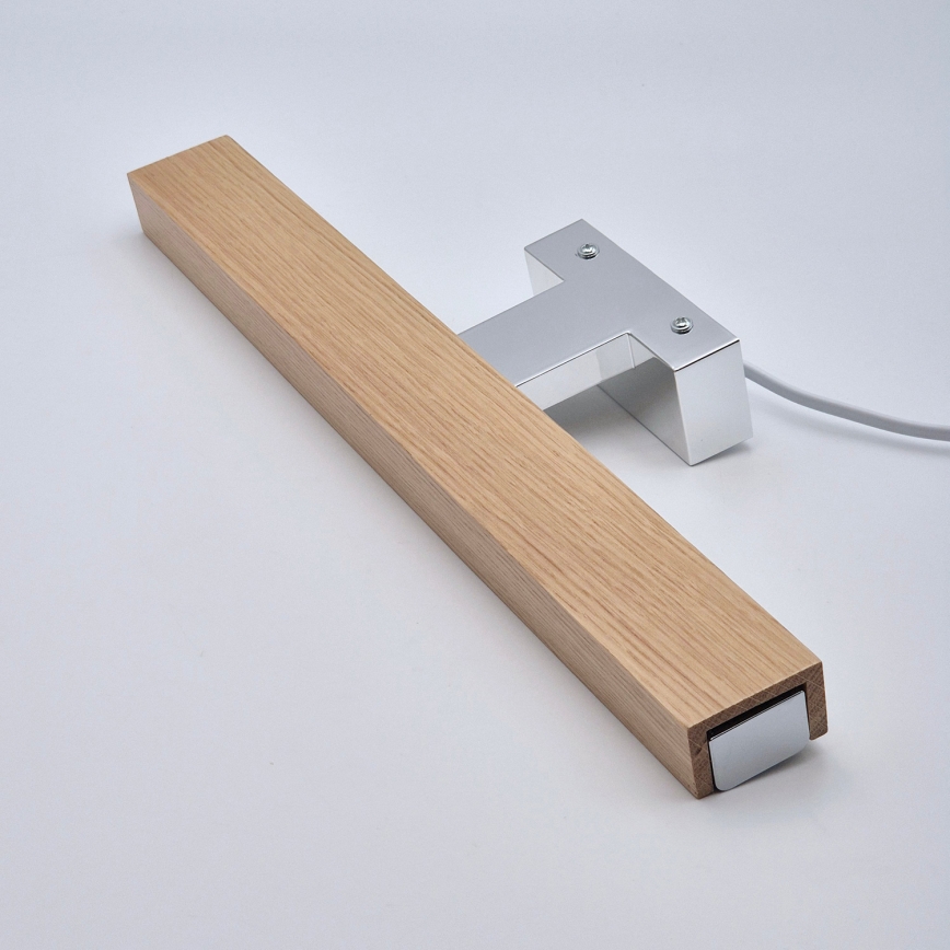 Brilagi - Φωτισμός καθρέφτη μπάνιου LED WOODY MIRROR LED/8W/230V 40 cm IP44 δρυς/γυαλιστερό χρώμιο