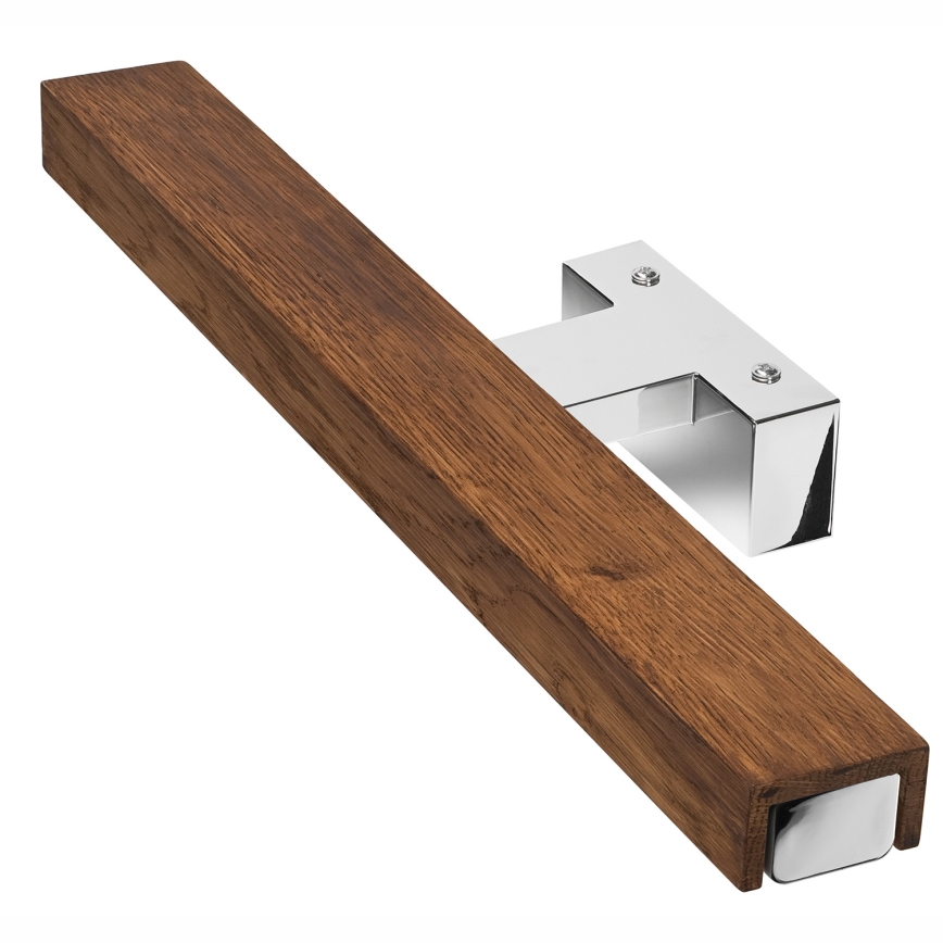 Brilagi - Φωτισμός καθρέφτη μπάνιου LED WOODY MIRROR LED/8W/230V 40 cm IP44 δρυς κερασιά/γυαλιστερό χρώμιο