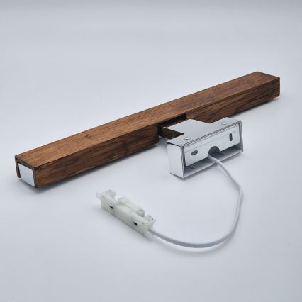 Brilagi - Φωτισμός καθρέφτη μπάνιου LED WOODY MIRROR LED/8W/230V 40 cm IP44 δρυς κερασιά/γυαλιστερό χρώμιο