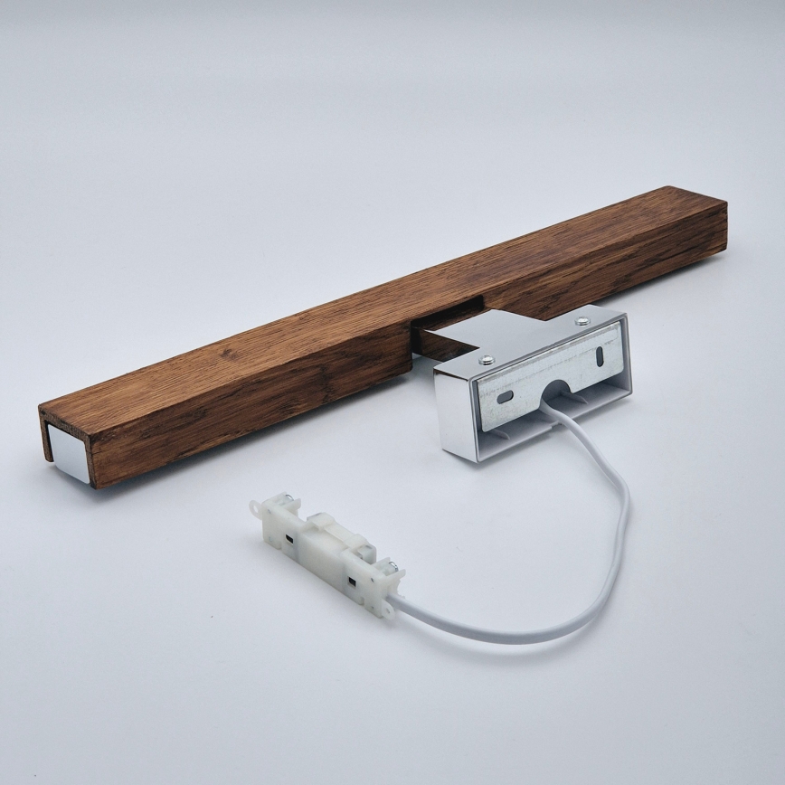 Brilagi - Φωτισμός καθρέφτη μπάνιου LED WOODY MIRROR LED/8W/230V 40 cm IP44 δρυς κερασιά/γυαλιστερό χρώμιο