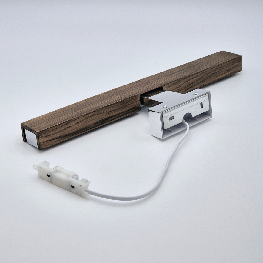 Brilagi - Φωτισμός καθρέφτη μπάνιου LED WOODY MIRROR LED/8W/230V 40 cm IP44 δρυς καρυδιά/γυαλιστερό χρώμιο