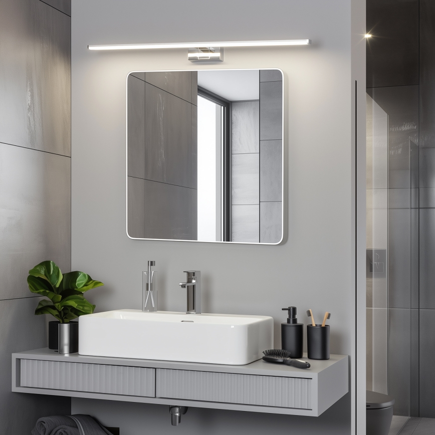 Brilagi - LED φωτισμός καθρέφτη μπάνιου 3 σε 1 VESTRA LED/15W/230V 80 cm IP44 γυαλιστερό χρώμιο