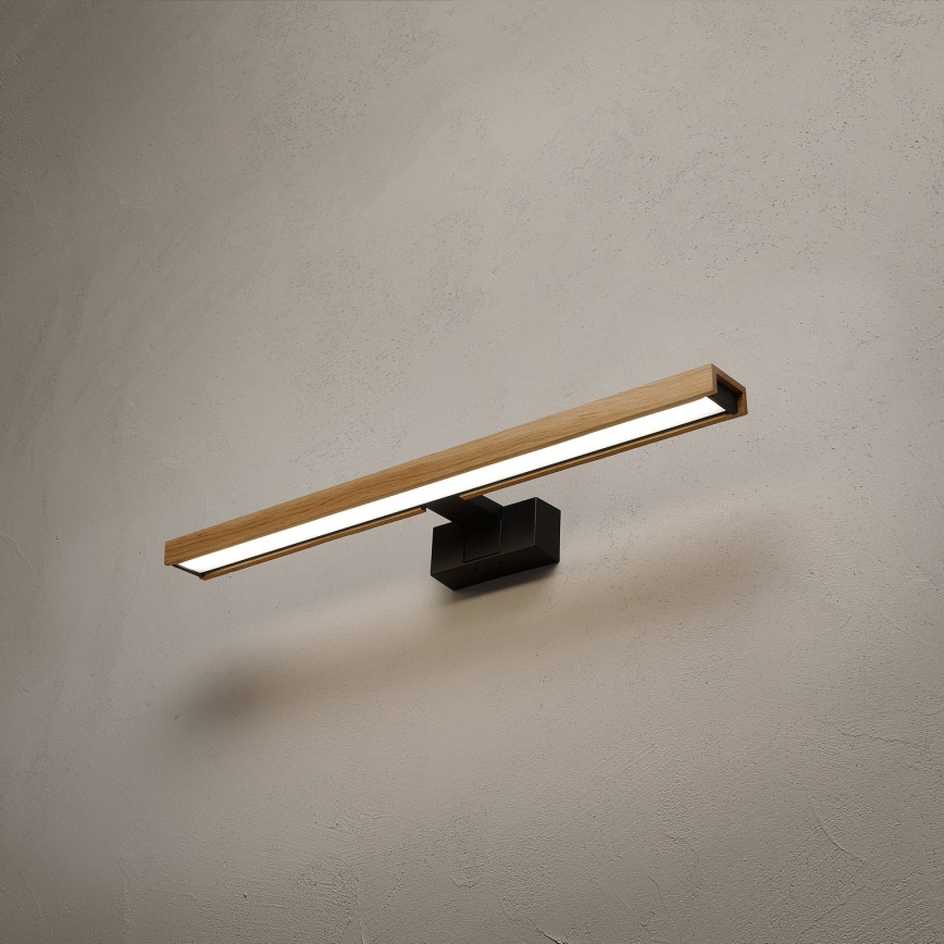 Brilagi - Φωτιστικό καθρέφτη μπάνιου LED 3-σε-1 WOODY MIRROR LED/12W/230V 60 cm IP44 μαύρο/δρυς
