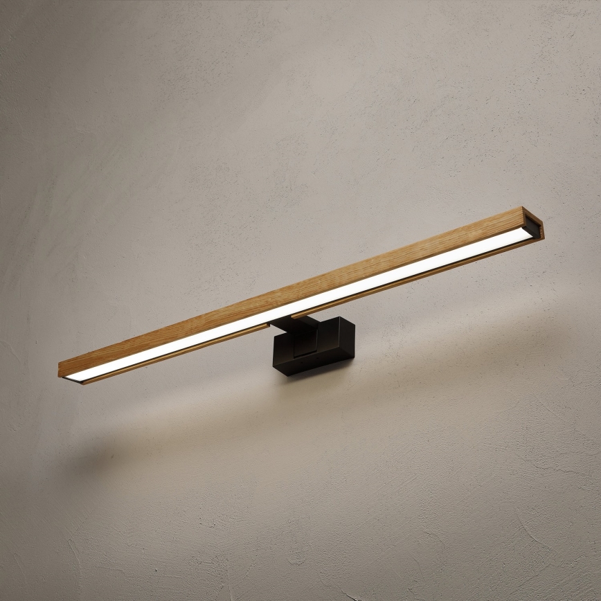 Brilagi - Φωτιστικό καθρέφτη μπάνιου LED 3-σε-1 WOODY MIRROR LED/15W/230V 80 cm IP44 μαύρο/δρυς