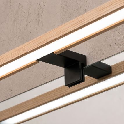 Brilagi - Φωτιστικό καθρέφτη μπάνιου LED 3-σε-1 WOODY MIRROR LED/15W/230V 80 cm IP44 μαύρο/δρυς