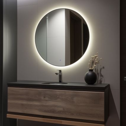 Brilagi - Καθρέφτης μπάνιου LED VENA BLACK LED/32W/230V Ø 100 cm IP44 CRI 90 ρυθμιζόμενος + CCT