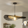 BRILAGI - Κρεμαστό φωτιστικό LED CERIA BOHO με καλώδιο, 1xE27/40W/230V, Ø 50 cm, μαύρο/καφέ