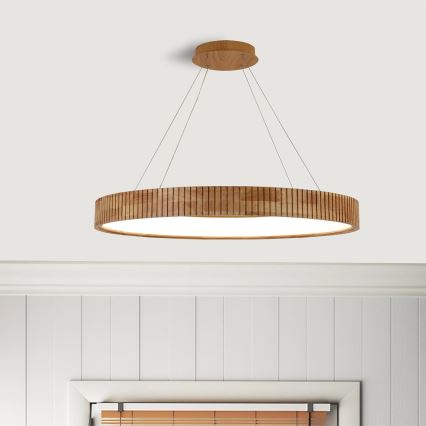 Brilagi - ξύλινο LED κρεμαστό φωτιστικό με καλώδιο FALCON WOOD MODERN LED/60W/230V 3000/4000/6000K Ø 80 εκ.