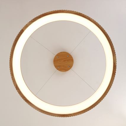 Brilagi - ξύλινο LED κρεμαστό φωτιστικό με καλώδιο FALCON WOOD MODERN LED/60W/230V 3000/4000/6000K Ø 80 εκ.