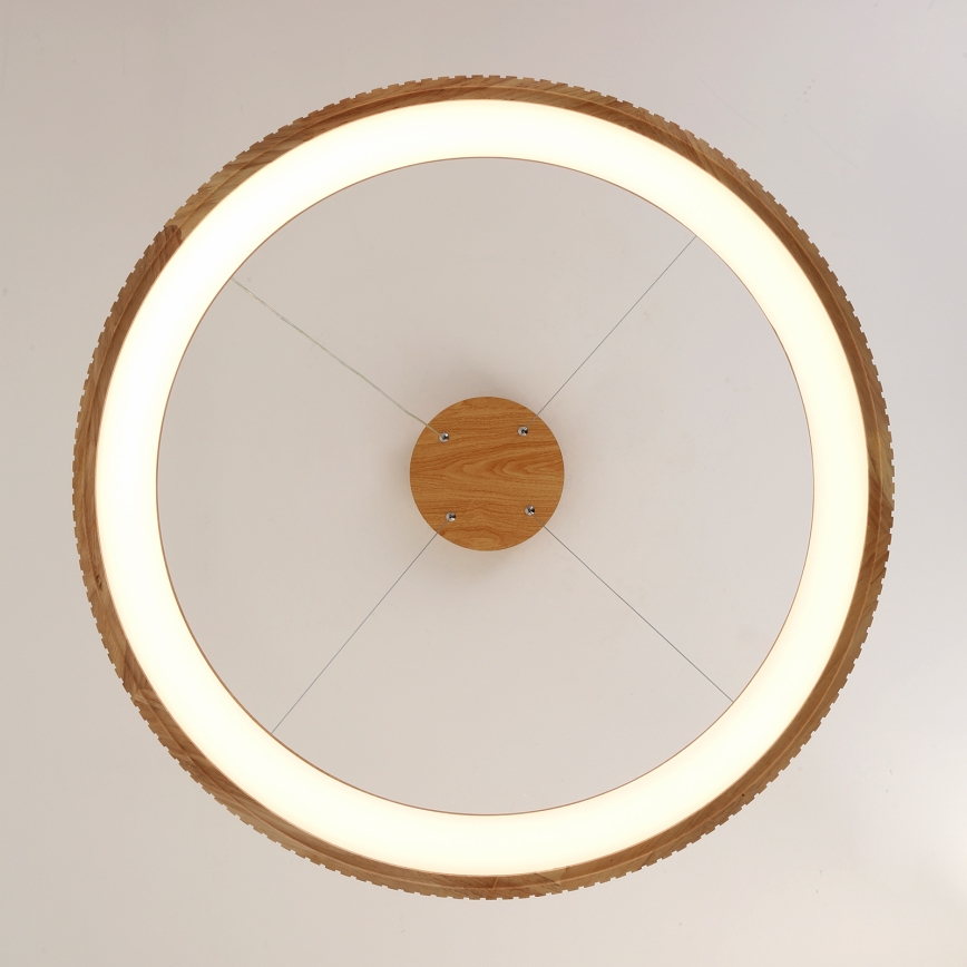 Brilagi - ξύλινο LED κρεμαστό φωτιστικό με καλώδιο FALCON WOOD MODERN LED/60W/230V 3000/4000/6000K Ø 80 εκ.