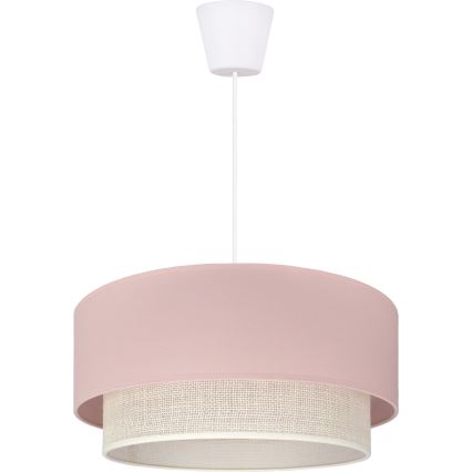 Brilagi - Κρεμαστό φωτιστικό LED σε καλώδιο BOHO BOBO 1xE27/60W/230V διάμ. 40 cm ροζ/κρεμ