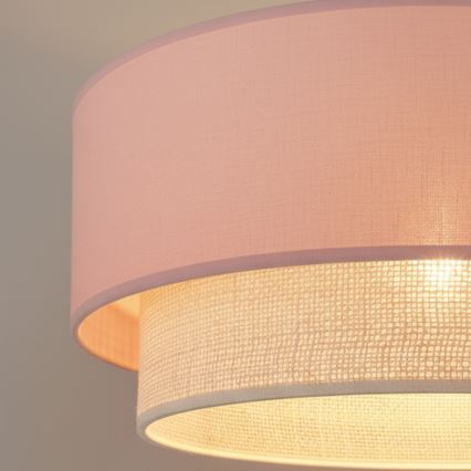 Brilagi - Κρεμαστό φωτιστικό LED σε καλώδιο BOHO BOBO 1xE27/60W/230V διάμ. 40 cm ροζ/κρεμ
