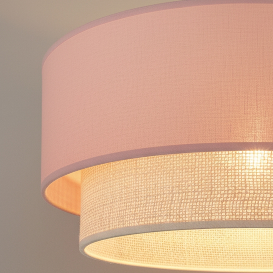 Brilagi - Κρεμαστό φωτιστικό LED σε καλώδιο BOHO BOBO 1xE27/60W/230V διάμ. 40 cm ροζ/κρεμ