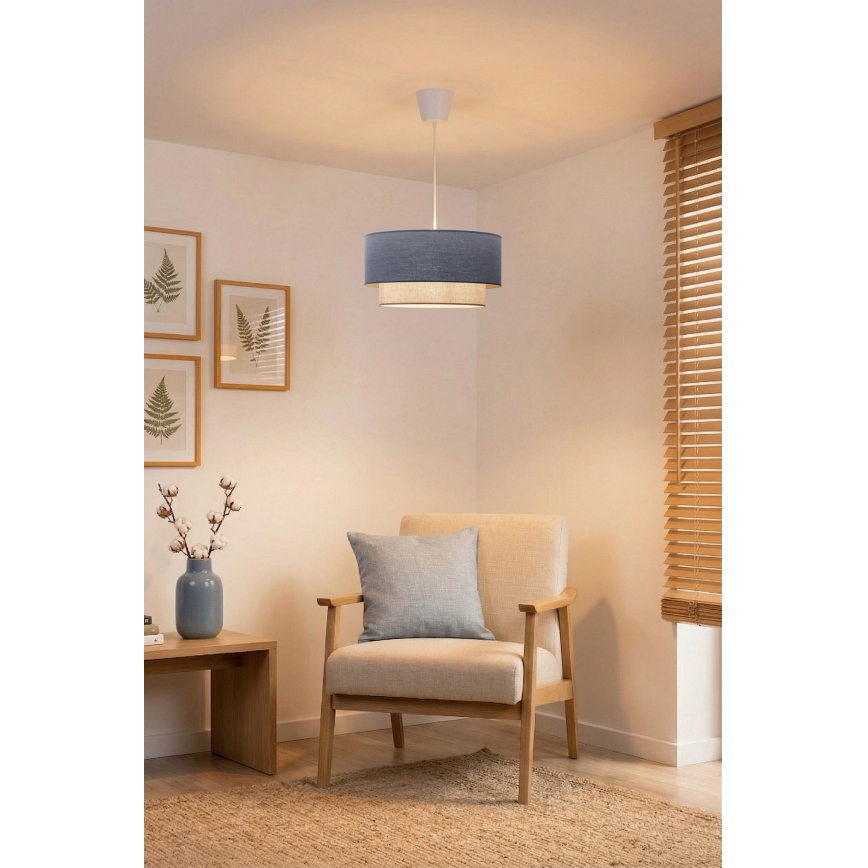 Brilagi - Κρεμαστό φωτιστικό LED σε καλώδιο BOHO ECO 1xE27/10W/230V διάμ. 40 εκ. μπλε/κρεμ