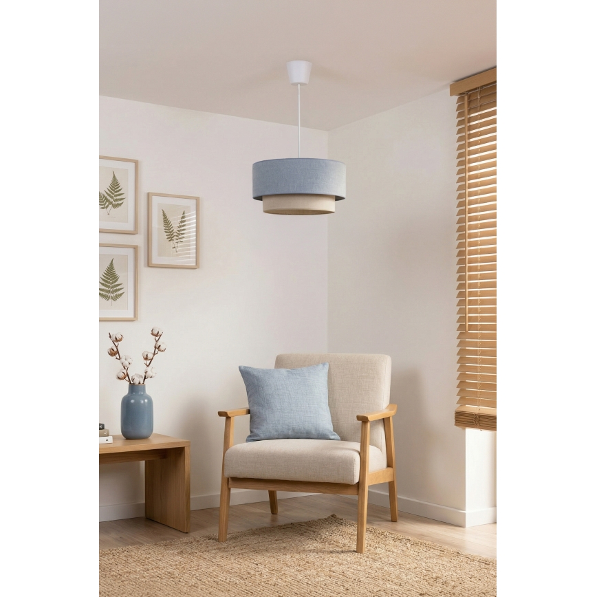 Brilagi - Κρεμαστό φωτιστικό LED σε καλώδιο BOHO ECO 1xE27/10W/230V διάμ. 40 εκ. μπλε/κρεμ