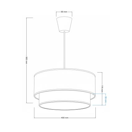 Brilagi - Κρεμαστό φωτιστικό LED σε καλώδιο BOHO ECO 1xE27/10W/230V διάμ. 40 εκ. μπλε/κρεμ