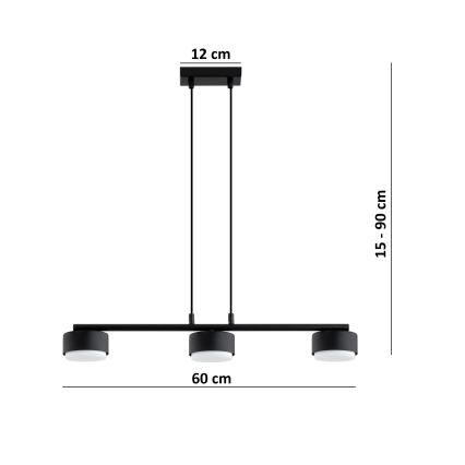 Brilagi - Κρεμαστό φωτιστικό LED σε καλώδιο MONO 3xGX53/30W/230V μαύρο