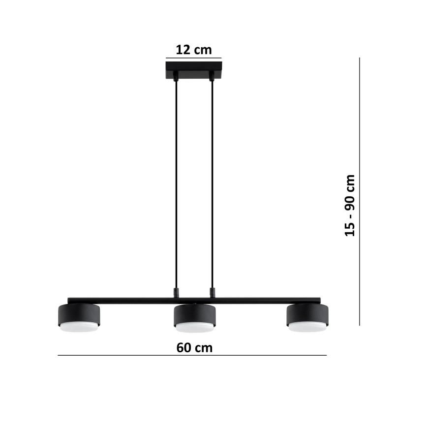 Brilagi - Κρεμαστό φωτιστικό LED σε καλώδιο MONO 3xGX53/30W/230V μαύρο