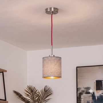 Brilagi - Κρεμαστό φωτιστικό LED σε καλώδιο NUBILA 1xE27/60W/230V διάμ. 14 cm κόκκινο/γκρι