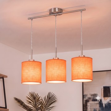 Brilagi - Κρεμαστό φωτιστικό LED σε καλώδιο NUBILA 3xE27/60W/230V πορτοκαλί