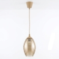 Brilagi - Κρεμαστό φωτιστικό LED σε καλώδιο RETRO GLASS 1xE27/60W/230V Ø 17 cm μπεζ/καπνιστό μπεζ