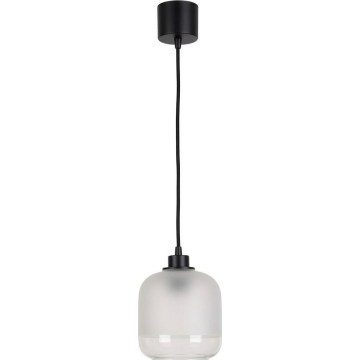 Brilagi - Κρεμαστό φωτιστικό LED σε καλώδιο RETRO GLASS 1xE27/60W/230V διάμ. 14 εκ. μαύρο/λευκό