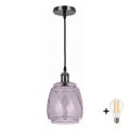 BRILAGI - Κρεμαστό φωτιστικό LED σε καλώδιο RETRO GLASS 1xE27/60W/230V διάμ. 26 cm μαύρο/καπνιστό γκρι