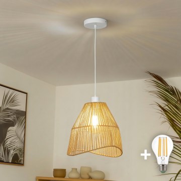 Brilagi - Κρεμαστό φωτιστικό LED με καλώδιο CERIA BOHO 1xE27/40W/230V Ø 30 cm καφέ