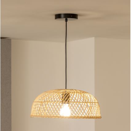 Brilagi - Κρεμαστό φωτιστικό LED με καλώδιο CERIA BOHO 1xE27/40W/230V Ø 40 cm ψάθινο