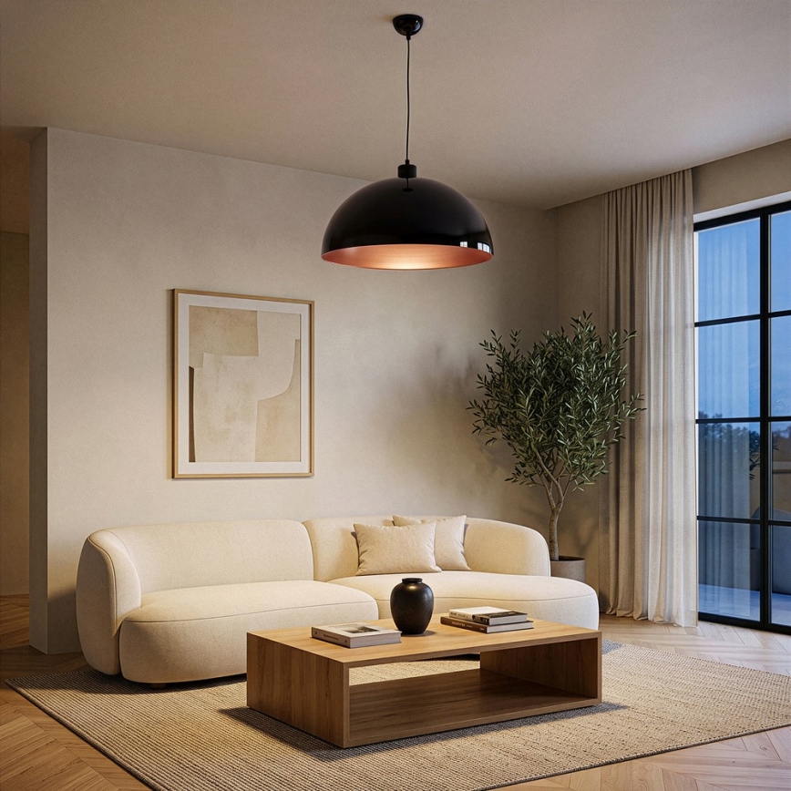 Brilagi - Κρεμαστό φωτιστικό LED με καλώδιο METALO 1xE27/40W/230V, διάμ. 40 cm, μαύρο/χάλκινο
