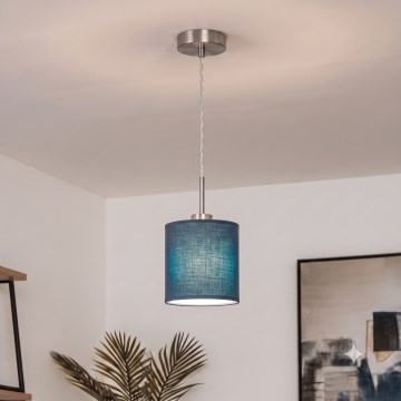 Brilagi - Κρεμαστό φωτιστικό LED με καλώδιο NUBILA 1xE27/60W/230V Ø 14 cm σε σκούρο μπλε