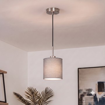Brilagi - Κρεμαστό φωτιστικό LED με καλώδιο NUBILA 1xE27/60W/230V Ø 14 εκ. μαύρο/ανοιχτό γκρι