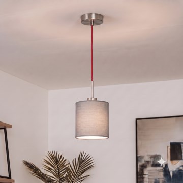 Brilagi - Κρεμαστό φωτιστικό LED με καλώδιο NUBILA 1xE27/60W/230V διάμ. 14 cm κόκκινο/ανοιχτό γκρι