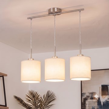Brilagi - Κρεμαστό φωτιστικό LED με καλώδιο NUBILA 3xE27/60W/230V κρεμ