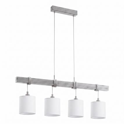 Brilagi - Κρεμαστό φωτιστικό LED με καλώδιο NUBILA 4xE27/60W/230V γκρι/λευκό