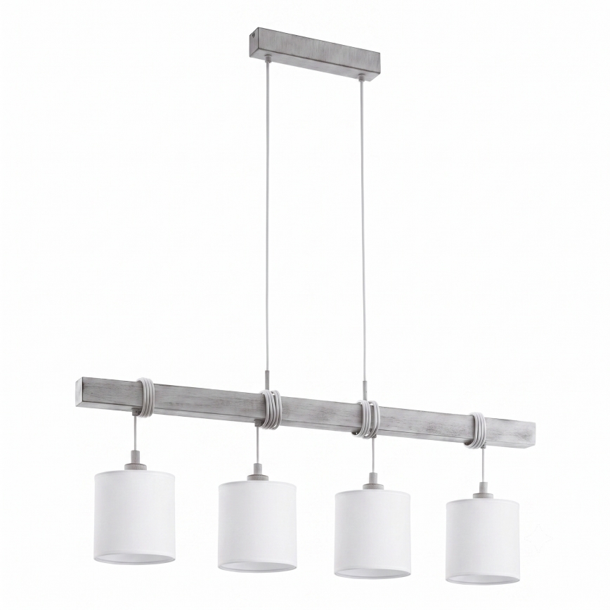 Brilagi - Κρεμαστό φωτιστικό LED με καλώδιο NUBILA 4xE27/60W/230V γκρι/λευκό