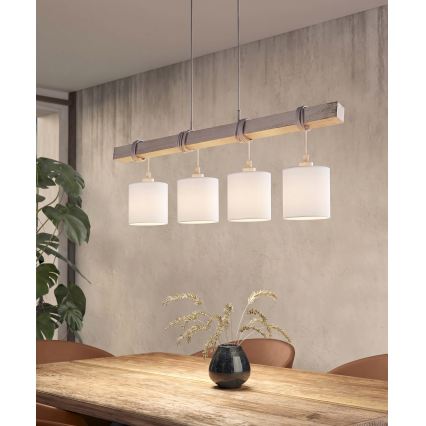 Brilagi - Κρεμαστό φωτιστικό LED με καλώδιο NUBILA 4xE27/60W/230V γκρι/λευκό
