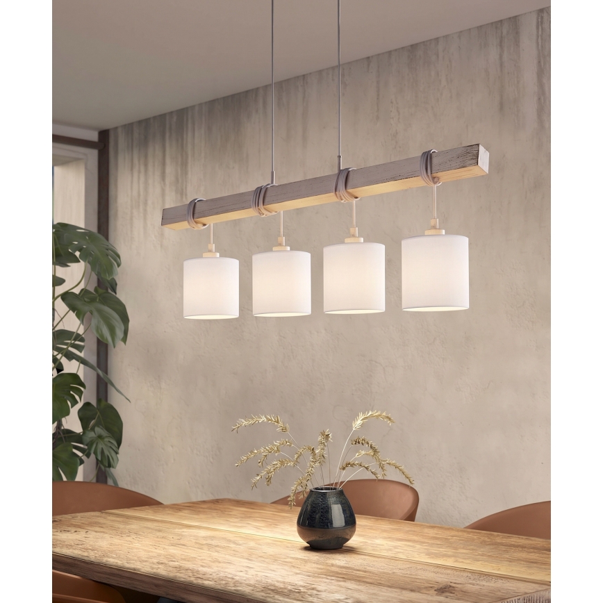 Brilagi - Κρεμαστό φωτιστικό LED με καλώδιο NUBILA 4xE27/60W/230V γκρι/λευκό